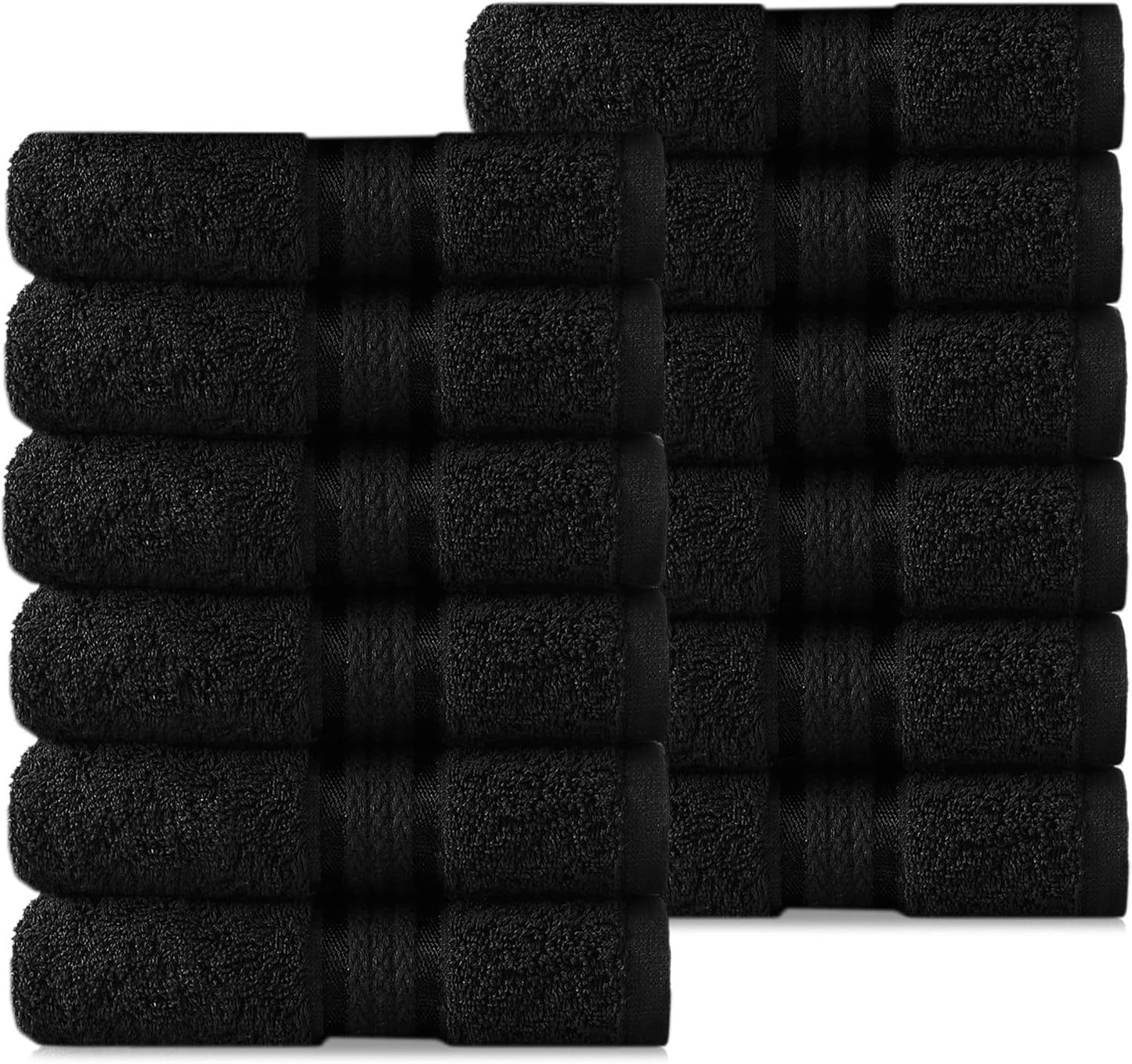 12 Pack 12x12 580 COTTON CRAFT Ultra Soft Wash & Face Cloths - Highly Absorbent Bathroom Shower Kitchen Utility Towels