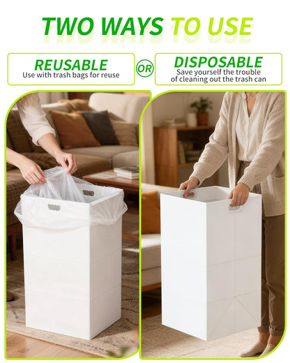 13 2 Pack Kaiferty Gallon Disposable Trash Cans for Parties, Extra Large Collapsible Pop Up Trash Can with Handles