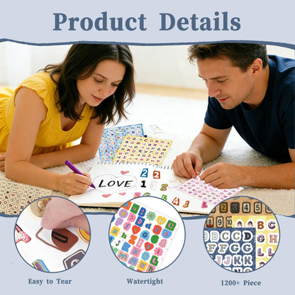 3000+ Pcs Alphabet & Number Letter Stickers for Scrapbooking & Journaling, Vinyl Adhesive Sticker Letters for Scrapbook Supplies, DIY Crafts, Decorative Projects & Personalization
