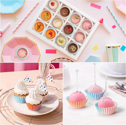 Mini Cupcake Paper Liner, 600pcs Gradient Pastel Baking Cups, Purple Blue Orange Cake Wrap Supplies