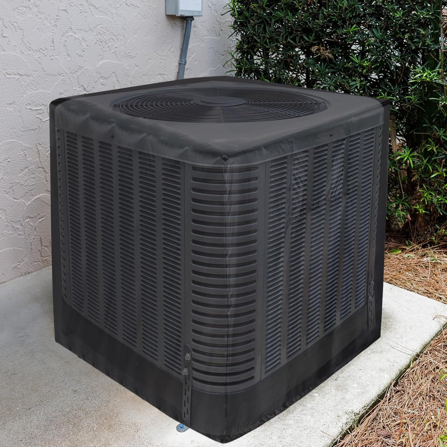 uxcell Air Conditioner Cover, 26"x26"x32" Outdoor Unit Square Vertical Protective Cover (Black)