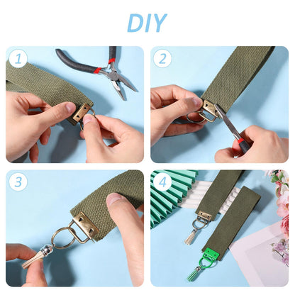 CONCHLERY 84 Pcs Mix Colors Key Fob Hardware Set Keychain Making Kits with Tassels Bulk Charms Wristlet Hardware for DIY Keychain Making