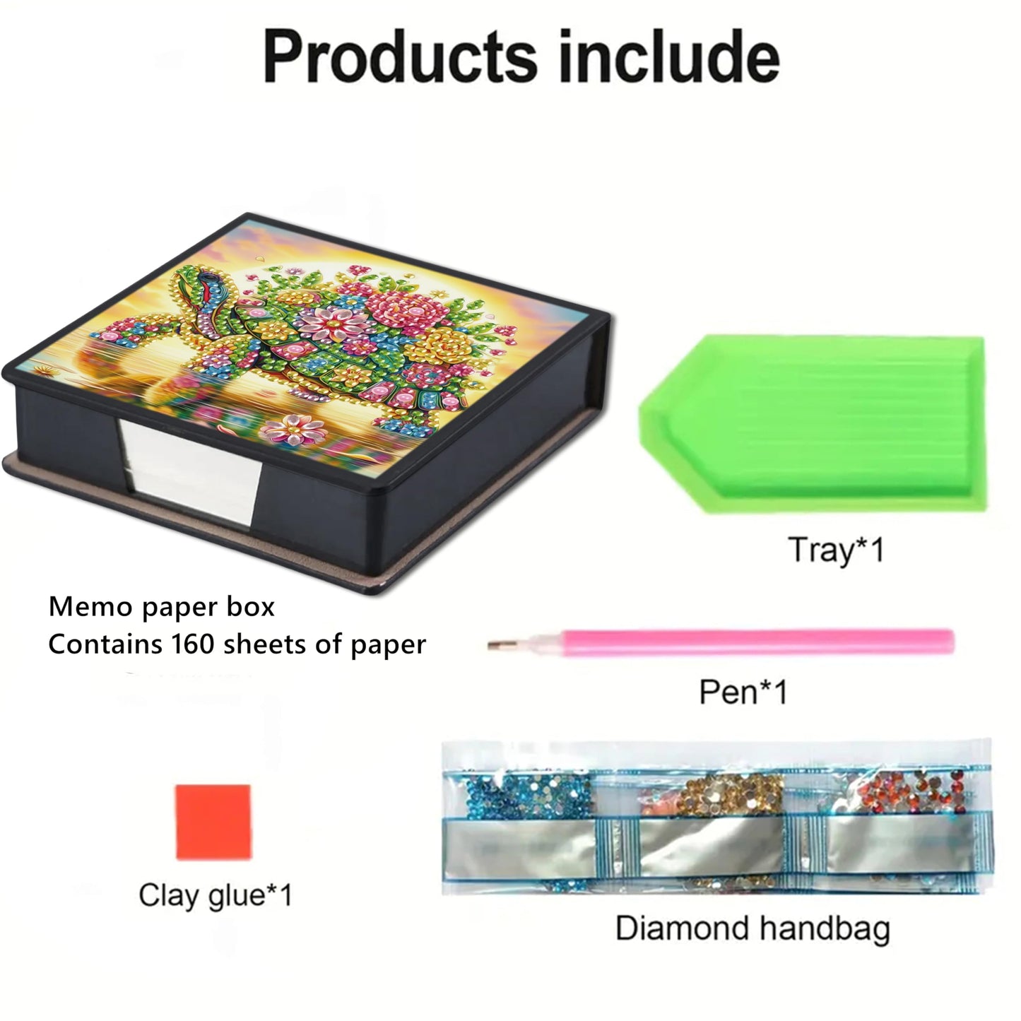 DIZAKIM 1 Piece DIY Diamond Painting Irregular Diamonds - Black Faux Leather Notebook 160 Pages - Home, Office & School Supplies Creative Crafts - Perfect Holiday Gift for Lovers (turtles)