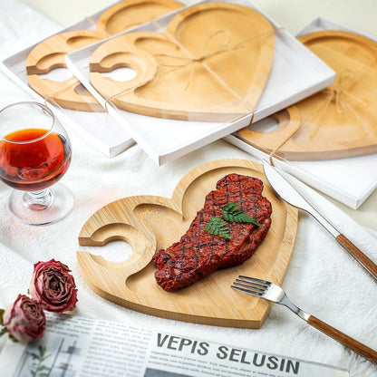 Menkxi 12 Set Wine Appetizer Plates Mini Charcuterie Boards with Wine Glass Holder and Box Gifts for Bridal Shower Game Prizes Wooden Cocktail Cheese Plate for Guests Baby Shower(Heart,Light Color)