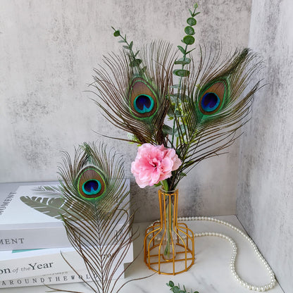 THARAHT 120pcs Peacock Feather Natural in Bulk 10-12 inch 25-30cm for Craft Vase Wedding Home Party Christmas Day Decoration Peacock Feathers