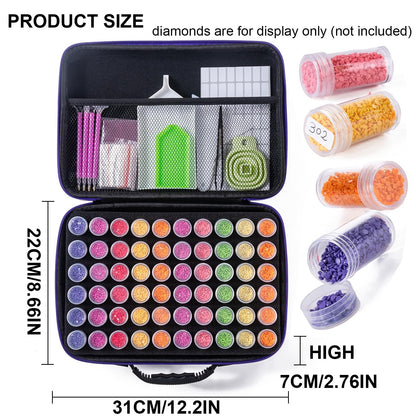 ZYNYXY 60 Slots Diamond Art Storage Container with Diamond Art Accessories and Tools, Portable Bead Storage Boxes for Diamond Painting Kits