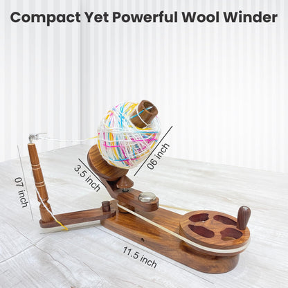 Yarn Winder with Swift Combo – Wooden Yarn Ball Holder and Swift Stand for Smooth Yarn Winding, Knitting & Crochet Tool, Handmade Yarn Organizer for Crafters