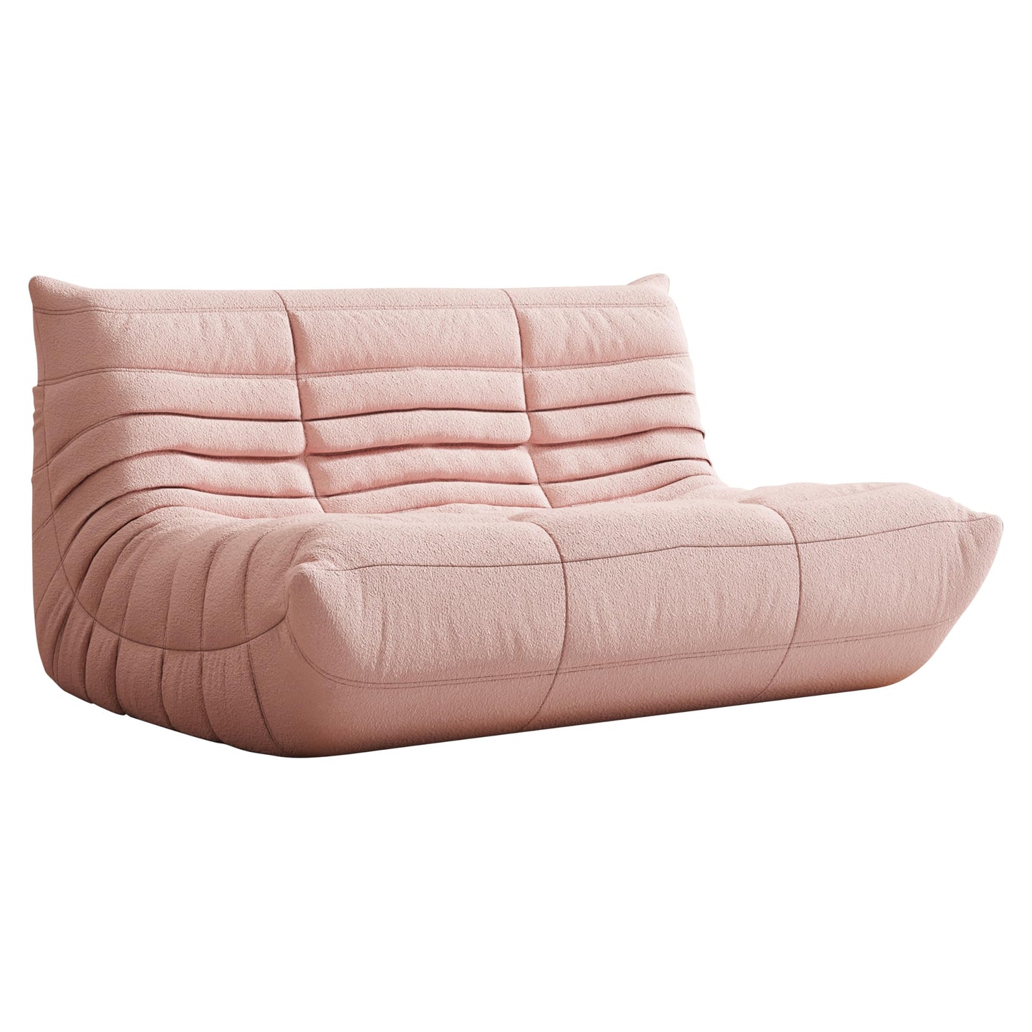 Comfy Memory Foam Loveseat Bean Bag Chair for Adults - Teddy Fleece Fireside Accent Chair for Reading, Lazy Floor Sofa Couch Boneless Chaise Lounge for Living Room Bedroom Home Theater, 2 Seater