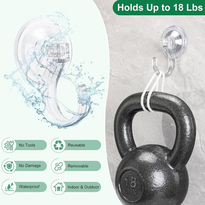 Antimbee Extra Large Wreath Hangers - Heavy Duty Suction Cup Hooks for Front Door | No Tools, Holds Up to 18 Lbs