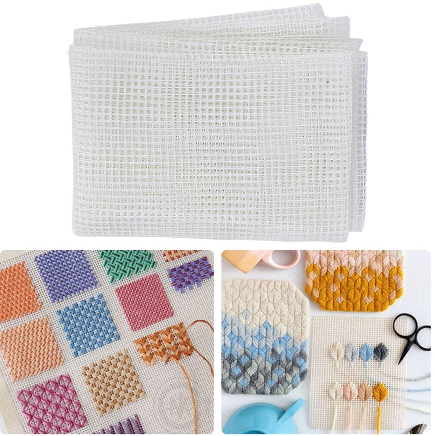 Kodrily Carpet Knitting Mesh Cloth, Blank Rug Hooking Mesh, Canvas Mesh Latch Hook Tool, Crocheting Tools for Household DIY Making (Mesh Cloth 150 x 100cm)