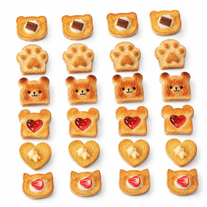 LOGOFUN 24pcs Dollhouse Miniature Food Simulation Caramel Toast Bread Resin Accessories Mini Scene Decoration