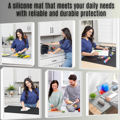Extra Large Silicone Mats for Crafts with "Edge Protection" – Silicone Table Mat – Multipurpose Heat Resistant Silicone Mat – No Folds or Wrinkles – 1.5mm Thick, 36"x24", Translucent
