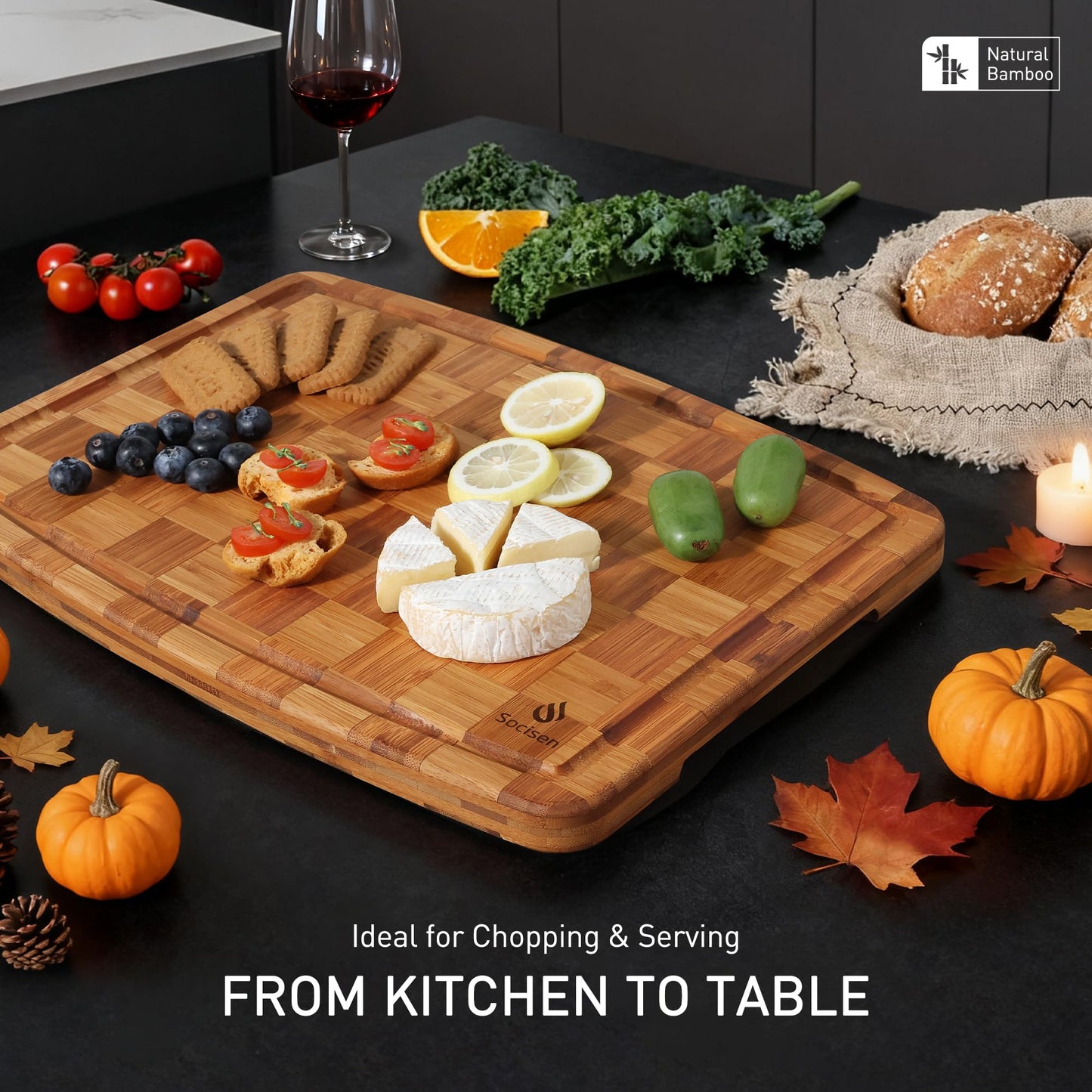 Bamboo Cutting Boards Non Toxic Wood Wooden Cutting Board for Kitchen Non Slip Christmas Xmas Birthday Law Step Stepmom Stepmother Have Everything Good Unique Useful Present