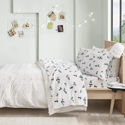 Cozy 100% Set 3 Intelligent Design Soft Cotton Flannel Print Animals Stars Cute Warm, Ultra Soft Cold Weather Sheet
