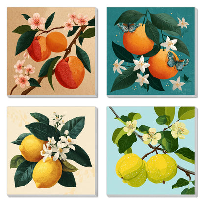 4 Pack Framed Paint By Numbers Kit for Adults Beginner Fruit Adult Paint By Number Kits on Canvas Green Plant Painting By Numbers for Adults with Frame Diy Painting Kits for Home Wall Art 8x8 Inch