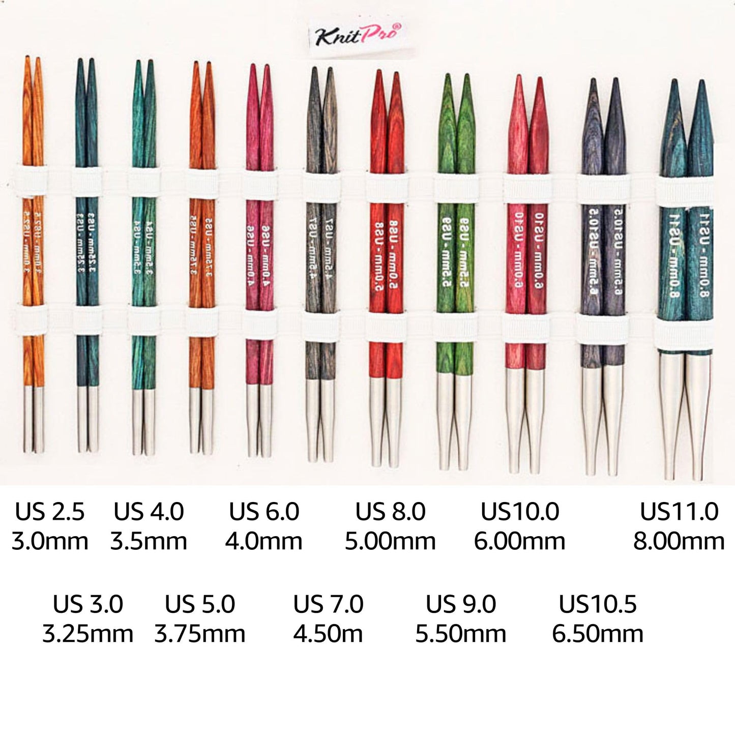 KnitPro Dreamz Regal Set 5 inch Circular Knitting Needles Size 2.5, 3, 4, 5, 6, 7, 8, 9, 10, 10.5, 11 Interchangeable, 5 Cables, 8 Caps, 4 Keys, 2 Connectors, Fabric Case with Project Bag