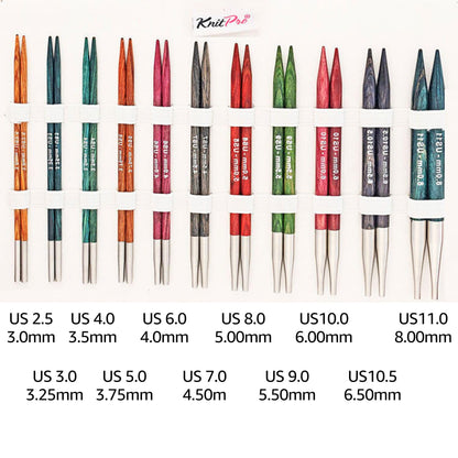 KnitPro Dreamz Regal Set 5 inch Circular Knitting Needles Size 2.5, 3, 4, 5, 6, 7, 8, 9, 10, 10.5, 11 Interchangeable, 5 Cables, 8 Caps, 4 Keys, 2 Connectors, Fabric Case with Project Bag