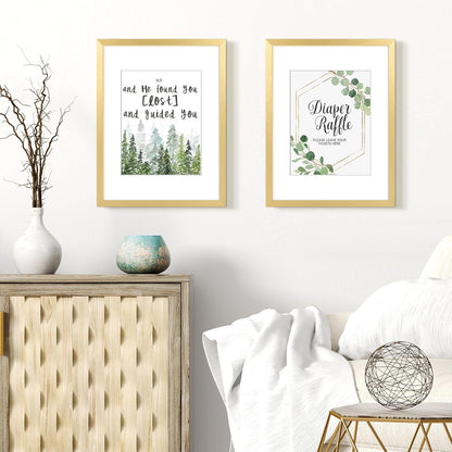 Upsimples 12x16 Picture Frame - Elegant Gold Wall Hanging Frame for 8.5x11 Photos with Mat