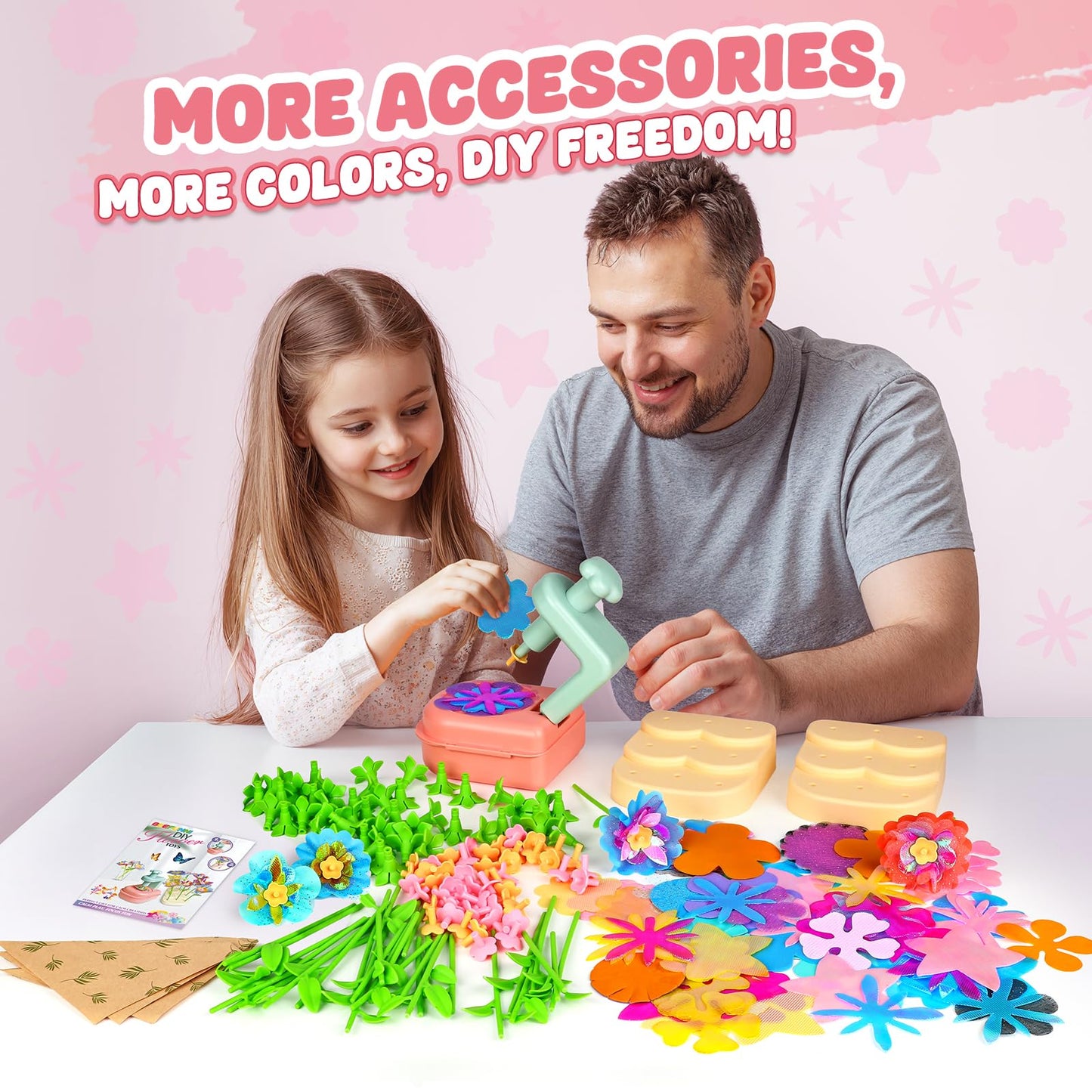 beefunni Flower Bouquet Craft Kit, DIY Crafts Toys for Kids Ages 4-8, Educational Flower-Making Toy for Toddler, Arts & Crafts for Toddler Girl, Birthday Gift for 4 5 6 7 8+ Year Old Girls and Boys
