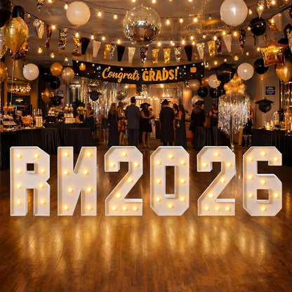 Wettal 2.3ft RN 2026 Sign Marquee Letters LED RN Nurse Graduation Decoration Photo Props Large Light up Nurse Grad Party Sign Kit for Nursing School Party Supply (Battery Not Included)