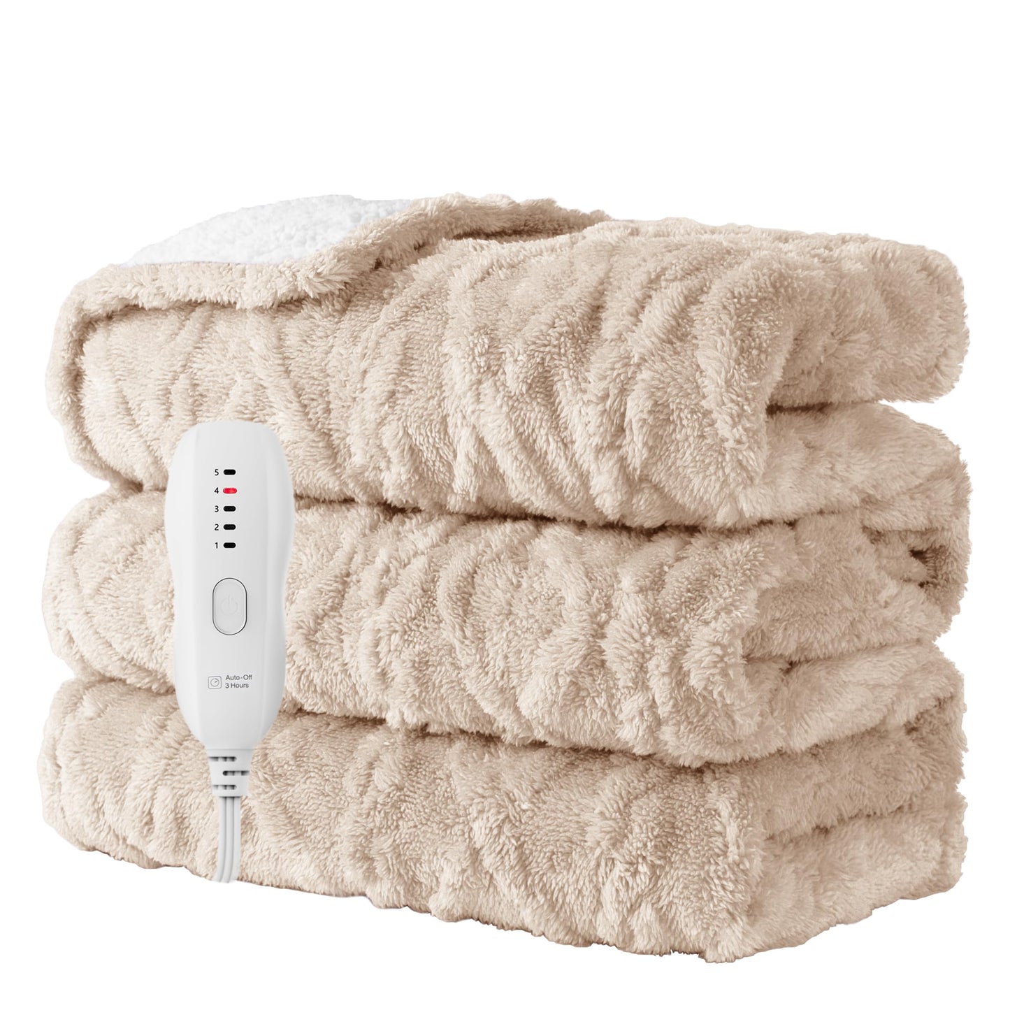 Heated Blanket-Electric Blanket,50"x60" Soft Heated Throw Blanket with 5 Heating Levels & 3 Hours auto-Off,Over-Heat Protection Fast-Heating,Machine Washable（Purple）