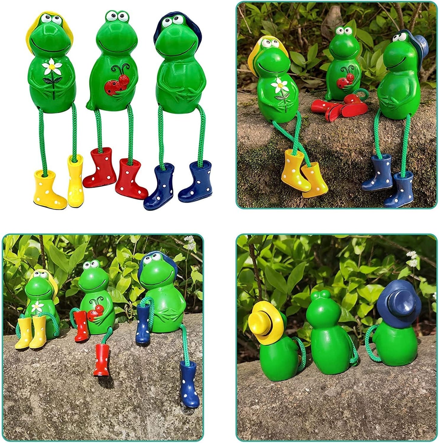 Cute Frog Garden Decor, Sitting Frog Statue Outdoor, 6.2inch Resin Frogs for Yard Patio Garden Decor
