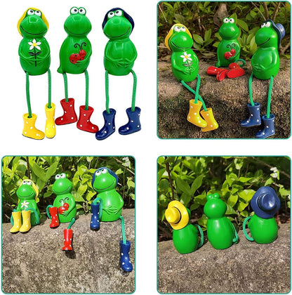 Cute Frog Garden Decor, Sitting Frog Statue Outdoor, 6.2inch Resin Frogs for Yard Patio Garden Decor