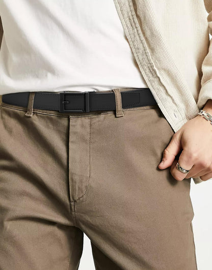CHAOREN Mens Belts Leather Ratchet - Black Belt Men 1 3/8" - Micro Adjustable Belt Fit Everywhere