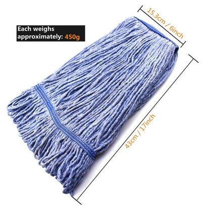 String Mop Heads Replacement Heavy Duty Commercial Grade Blue Cotton Looped End Wet Industrial Cleaning Mop Head Refills (1, Medium)