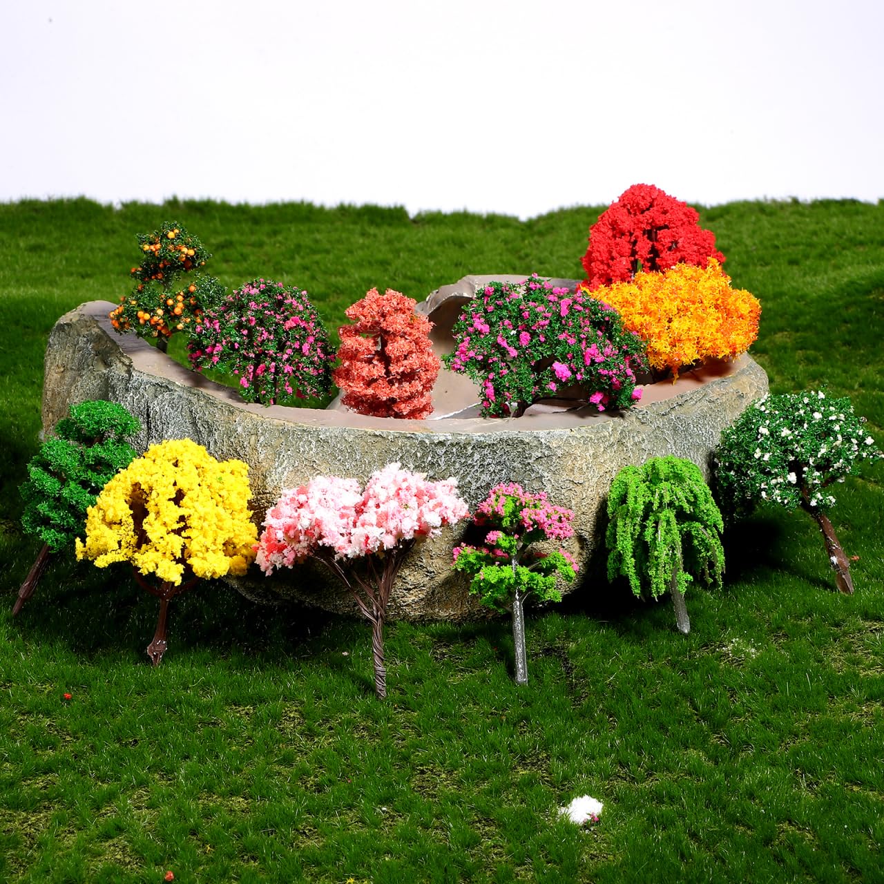 LIOOBO 12pcs Miniature Trees for Crafts Fairy Garden Accessories Mini Mixed Model Trees Dollhouse Decor Terrarium Plant for DIY Micro Landscape Train Scenery Architecture Diorama Supplies 2.1-2.5Inch