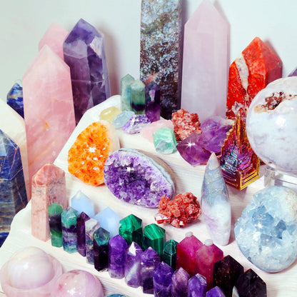 CrystalHola 6lb Mystery Crystal Box, Randomly Selected with Polished Natural Crystal, Including Sphere, Tower, Freeform Crystals for Home Office Decoration, Birthday Gifts