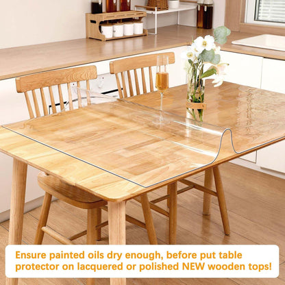 12 14 Inch Clear Table Protector X Thick Plastic Table Cover Protector Waterproof PVC Clear Tablecloth Protector Pad