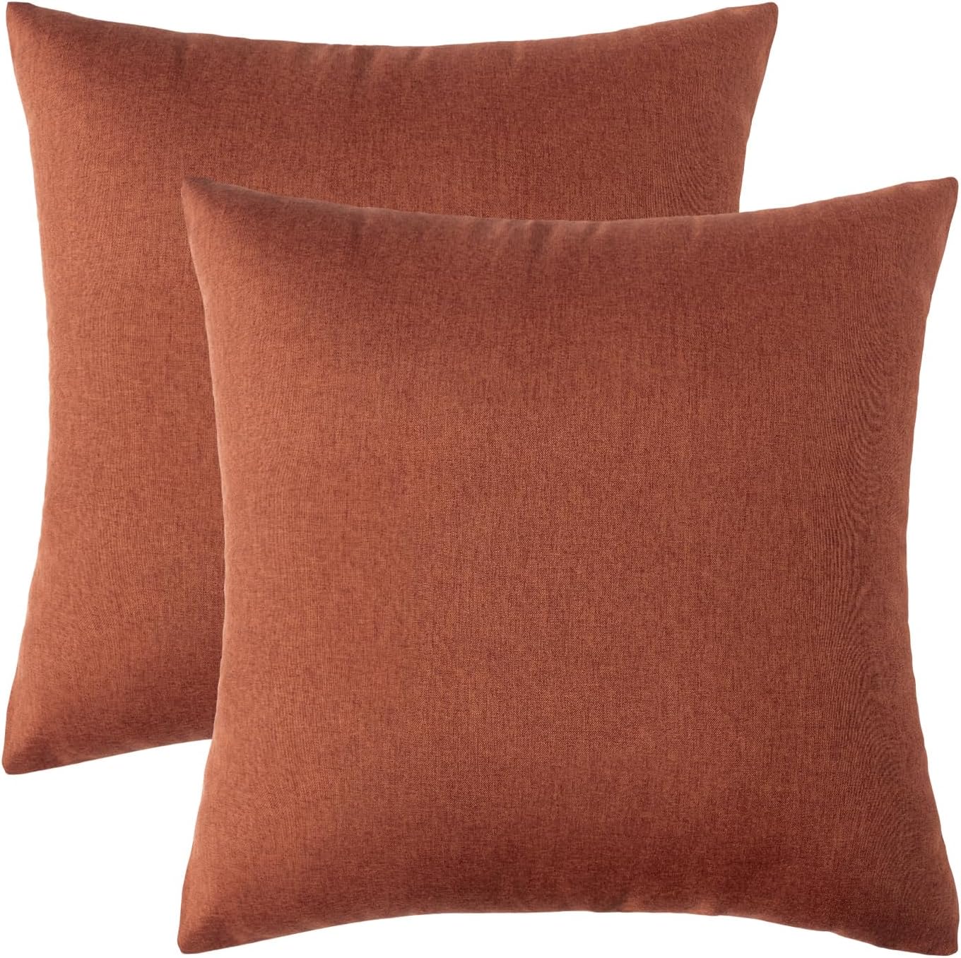 Woaboy Set of 2 Outdoor Waterproof Throw Pillow Covers, Rust Decorative Farmhouse Cushion Cases for Living Room 16x16
