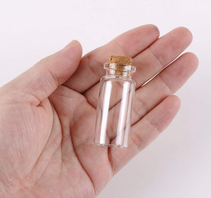 MaxMau 10ml Small Glass Bottles with Cork Stoppers,pack of 100 Vials Tiny Jars for DIY Art Crafts Projects Store Wishing Bottles Message Wedding Favors Gift