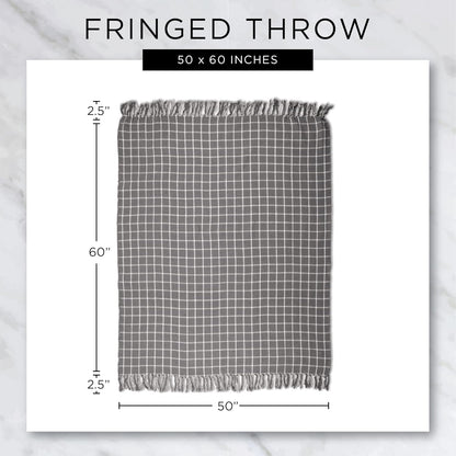 DII Buffalo Check Collection Rustic Farmhouse Throw Blanket, 50x60, Black/White