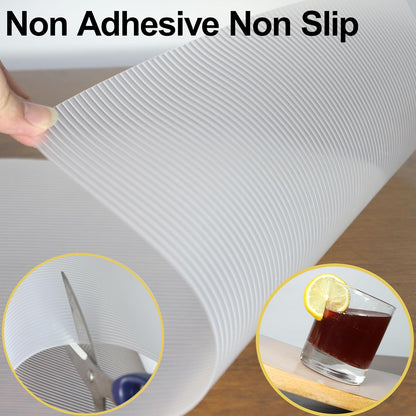 Shelf Liners for Kitchen Cabinets, 15 Inch Wide X 20 Ft Non-Slip Waterproof Clear Liner for Cupboard