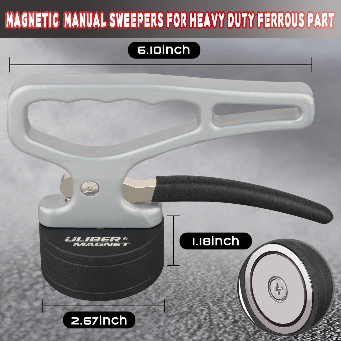 ULIBERMAGNET Heavy Duty Magnetic Pickup Tool - Quick Release Ergonomic Handle for Iron & Steel