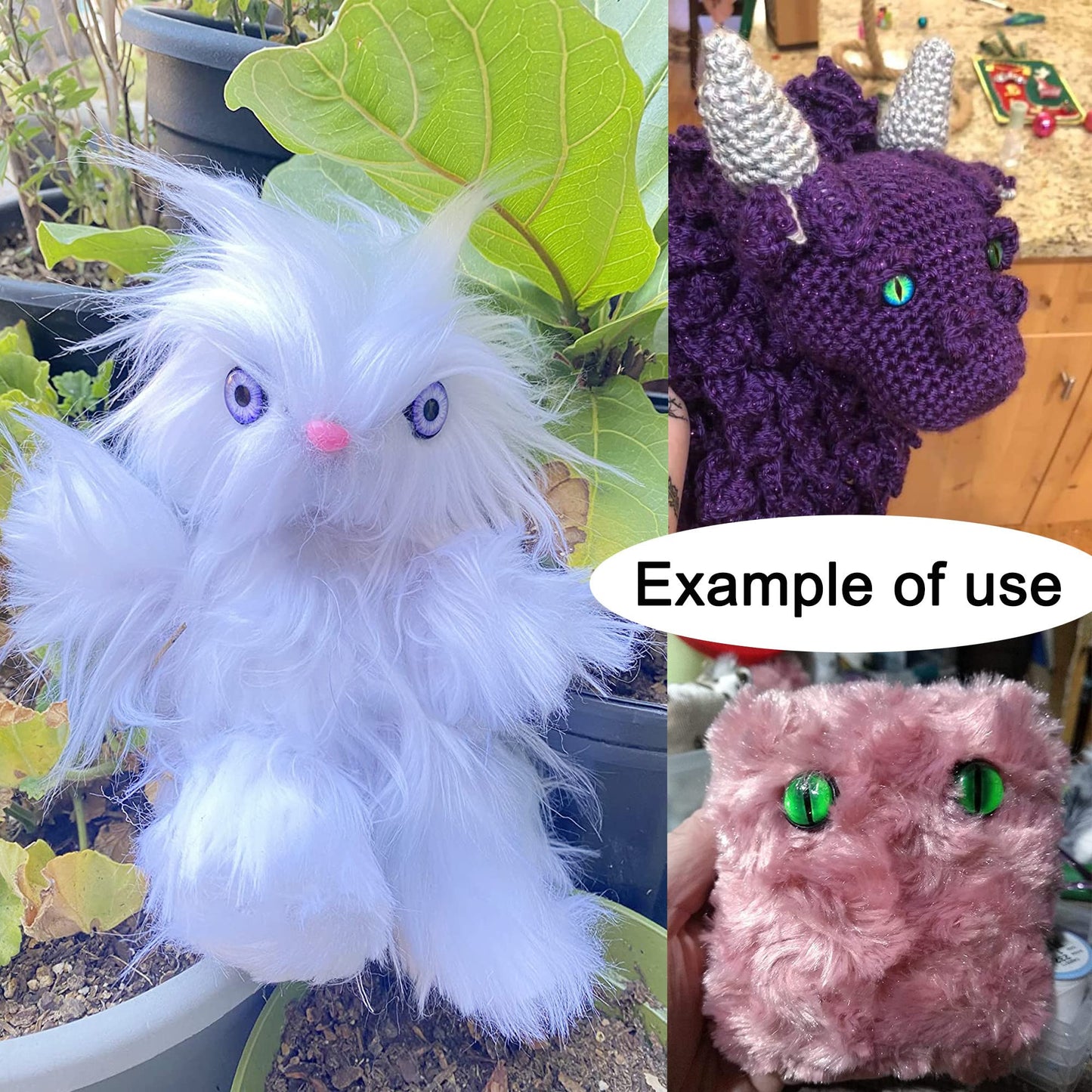 Julie Wang 40PCS 9MM Dragon Safety Eyes Animal Crafts Making Amigurumi Crochet Project DIY Supplies for Adult Artist Model Enthusiast with Washer 0.35inches