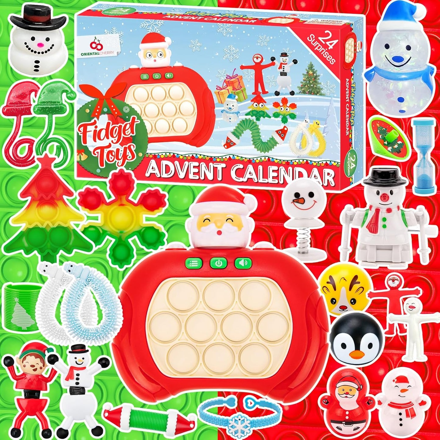 2025-24 Countdown 4 5 6 7 8 9 10 11 12 Advent Calendar Days of Surprises Fidget Toys Bulk - Christmas Holiday Advent