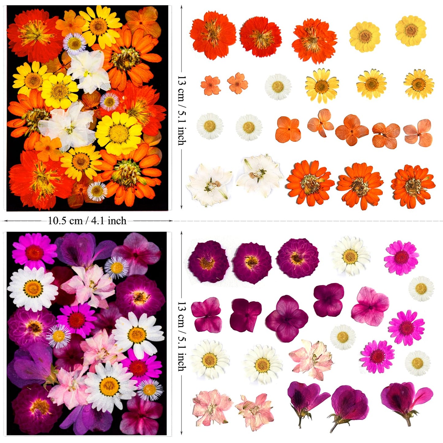LUCISKY 133Pcs Dried Pressed Flowers and Butterfly for Resin Molds, Assorted Real Natural Flowers Leaves Stickers for DIY Art Crafts, Jewelry, Candle, Soap Crafts Making