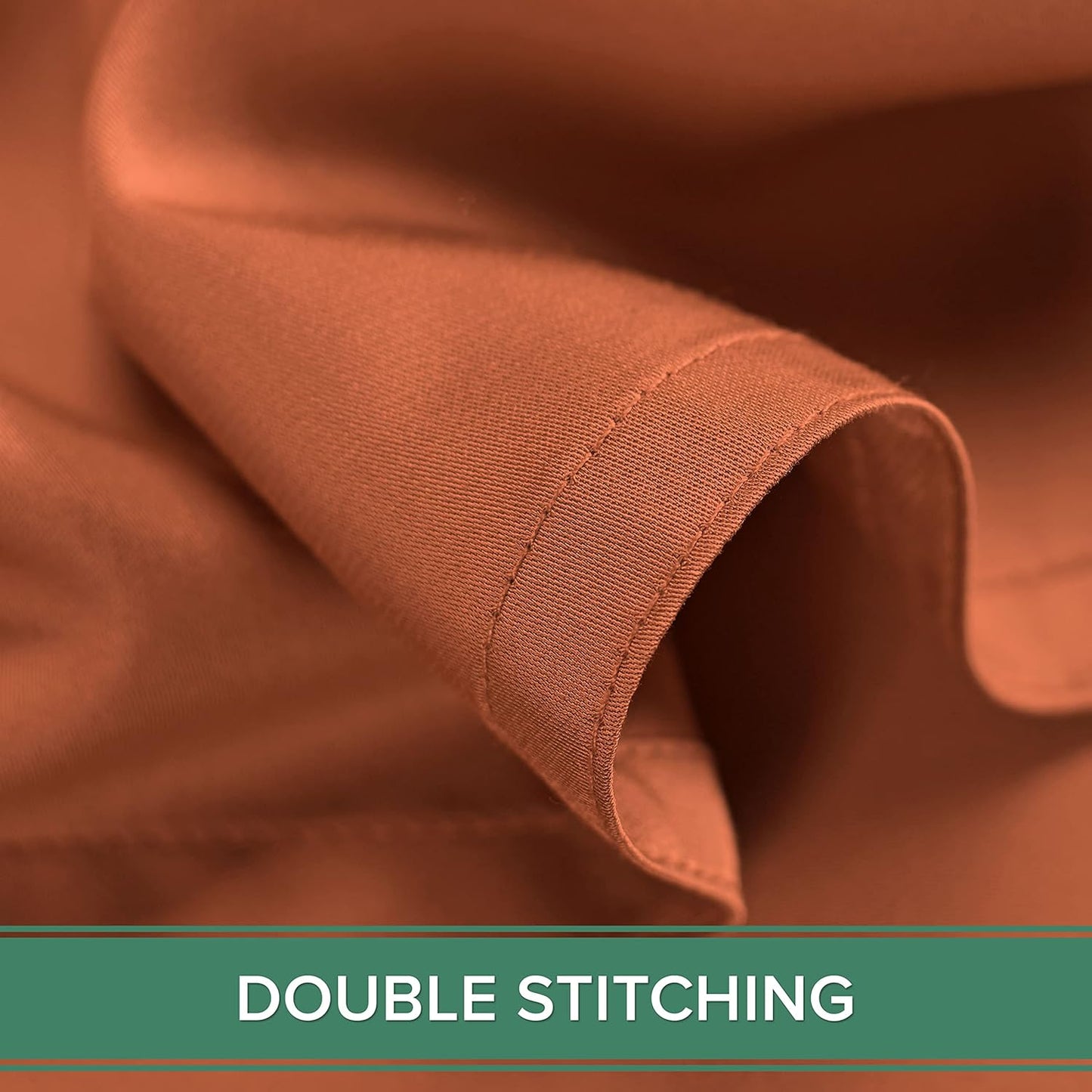 Pure Bamboo Queen Sheets - Luxuriously Soft & Cooling 100% Organic Viscose Bed Sheet Set | Terracotta, Double Stitching