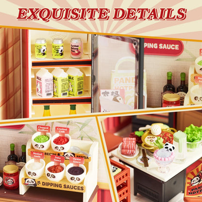 Rolife Super Creator House Building Playset Bundle- Hot Pot & Roof & Door