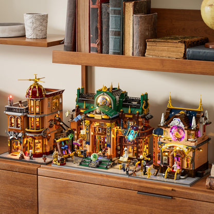 Lumibricks Steampunk Time-Rift Library Lighting Building-Bricks Set, 3187 Pcs Modular Building from Chrono Custodians Collection Display Set for Adults and Steampunk Lovers