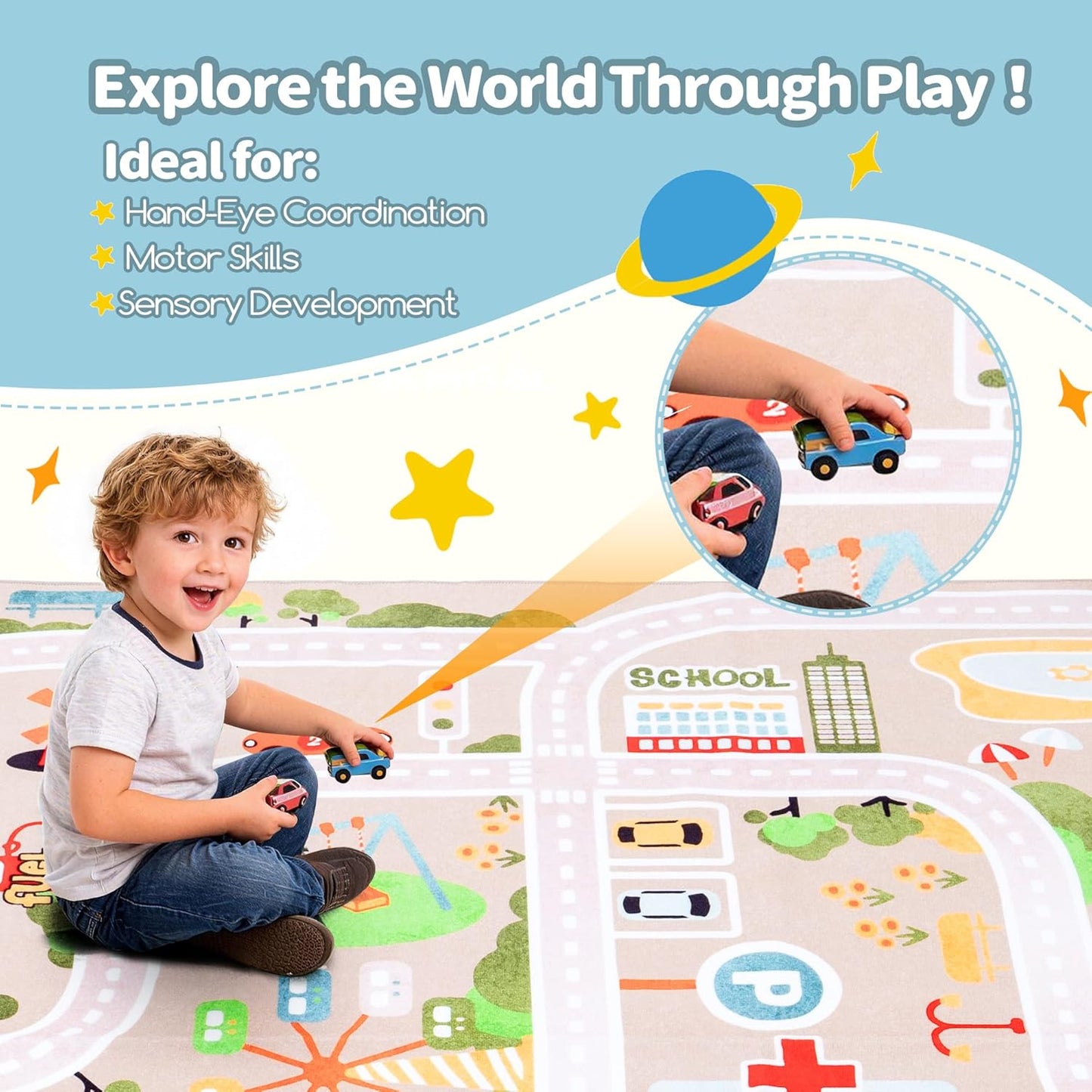 4x5 Safe(40"x60") Baby Play Mat for Floor, FT Non-Slip Nursery Rug, Extra Thick Large Area Kids Rugs, Kids Mat