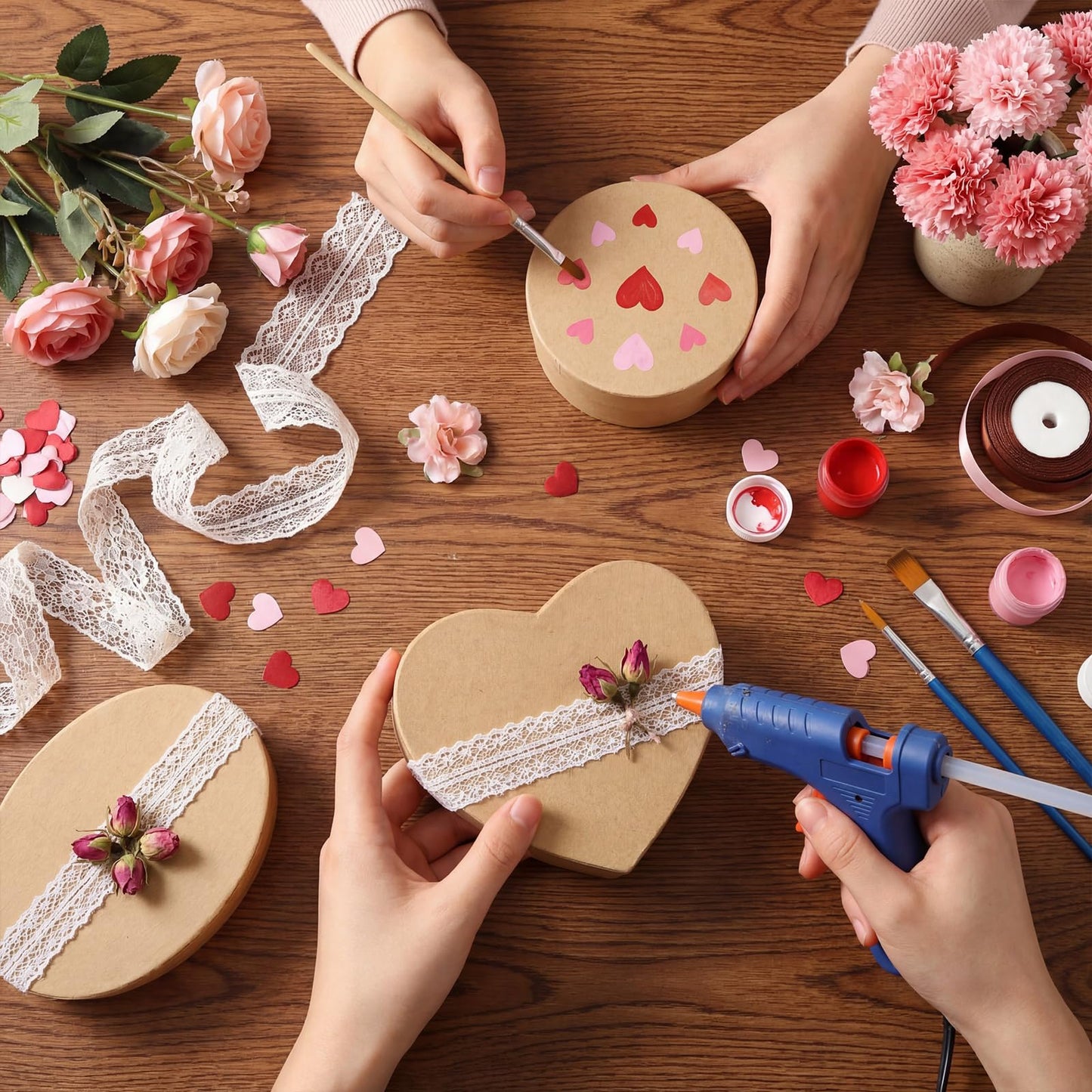 Tosstuki 12 Set Mini Paper Mache Boxes with Lids Small Mache DIY Craft Boxes 6 Shapes 2 Size Cardboard Craft Storage to Decorate for Party Favors Art Projects Gift Packaging