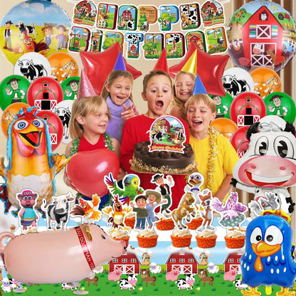 Farm Theme Birthday Decorations, Party Decorations, Birthday Party Supplies, Banner, Balloons, Tablecloth, Cupcake Toppers, Large Cake Decorations, Table Cover (1 year old)