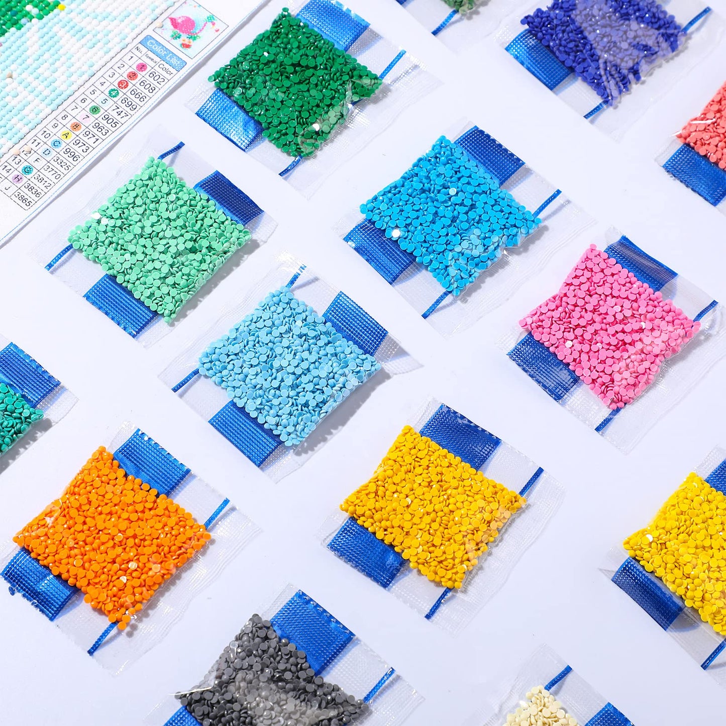60000 Pcs 60 Color Rhinestones Diamond Painting Beads Flat Bottom Round Resin Beads Art Replacement Diamonds for DIY Craft Diamond Painting Accessories(Bright Color)