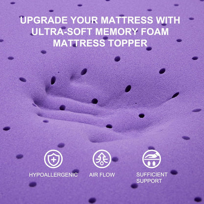 SINWEEK Gel Memory Foam Mattress Topper - Ventilated & Soft Pressure Relief - Twin Size, CertiPUR-US Certified