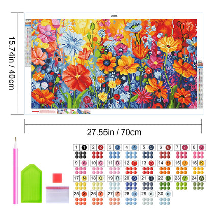 JOOZ Diamond Painting Kits for Adults - DIY 5D Large Diamond Art Kits for Adults Flowers, Full Drill Diamond Art Flowers Kit, Gem Art Kits for Home Wall Decor (27.5 X 15.7 Inch)