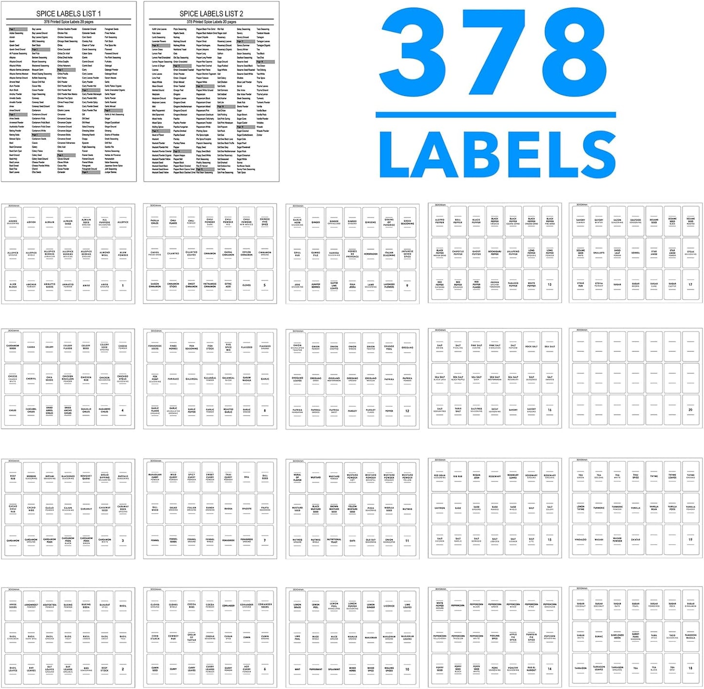 24 4oz SpaceAid Pcs Spice Jars with Labels, Empty Glass Spice Bottles, Minimalist Farmhouse Spice Labels Stickers